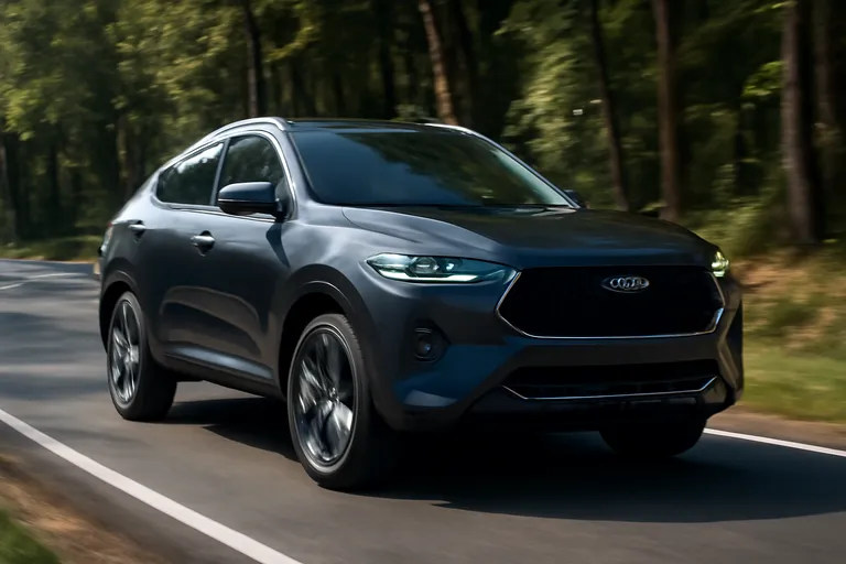 Обновленный Haval F7x на тест-драйве на дороге