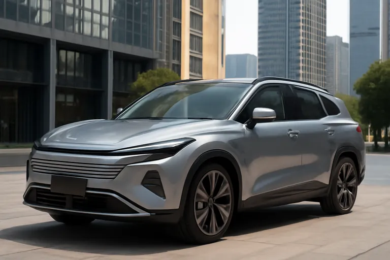 Кроссовер Roewe Jiayue 07 на фоне городского пейзажа