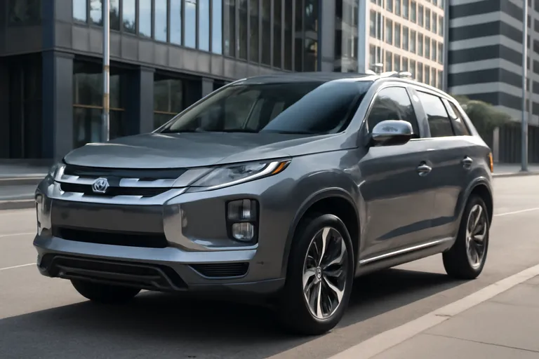 Mitsubishi ASX VR-e на фоне городского пейзажа
