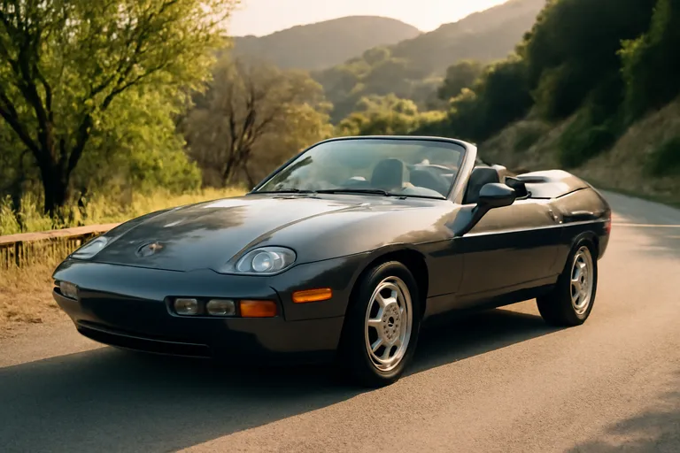 Кабриолет Porsche 928 Straman на фоне живописного пейзажа