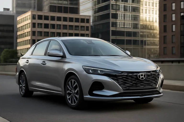 Седан Changan Eado Plus на фоне городского пейзажа