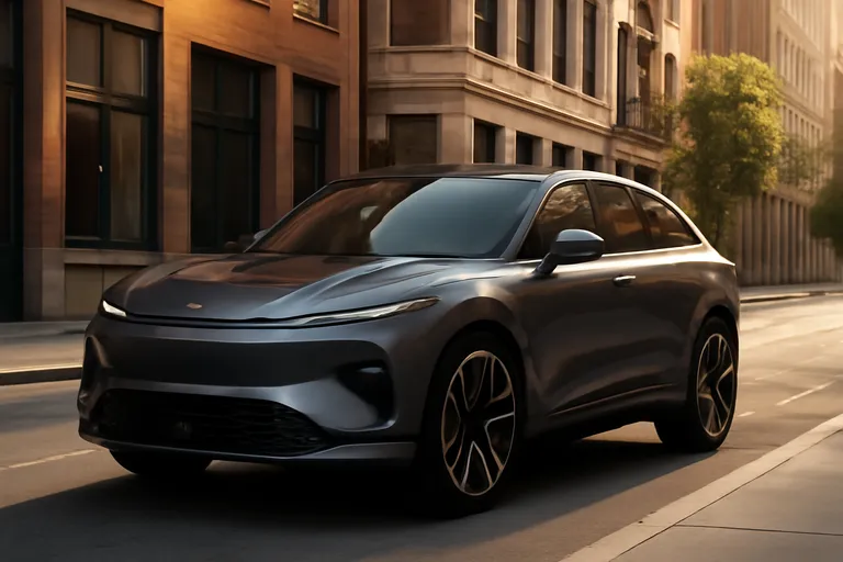 Кроссовер Lynk & Co 900 на фоне городской улицы