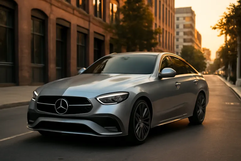 Обновлённый Mercedes-Benz C-Class на фоне городской улицы