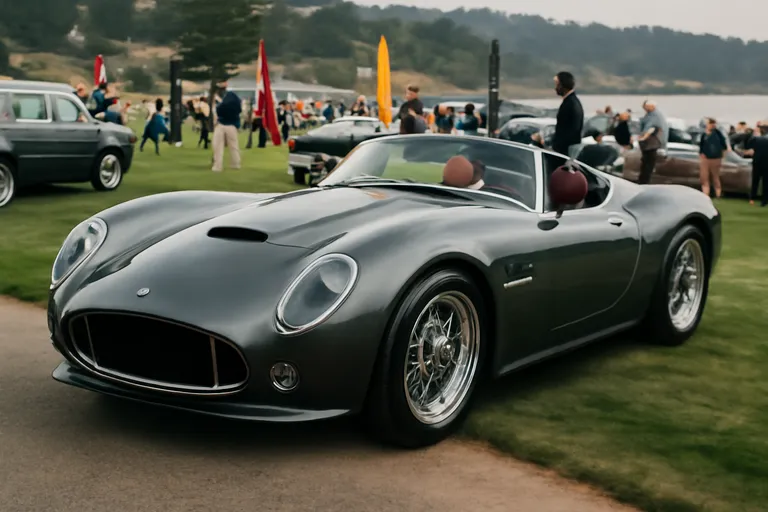 Суперкар Ken Okuyama Kode89 на фоне фестиваля Pebble Beach.