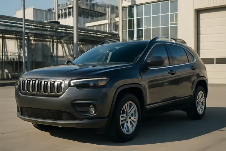 Обновленный Jeep Cherokee на фоне завода в США