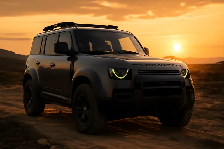Land Rover Defender Dakar на фоне внедорожного пейзажа