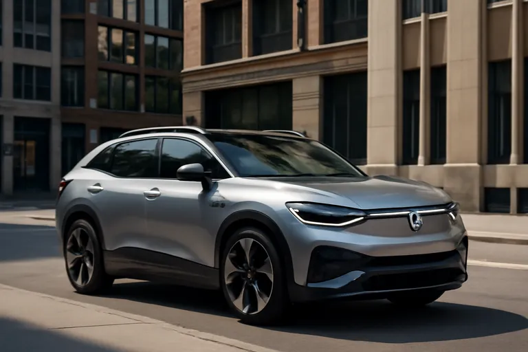 Кроссовер Volkswagen ID.Era 8X на фоне современного города