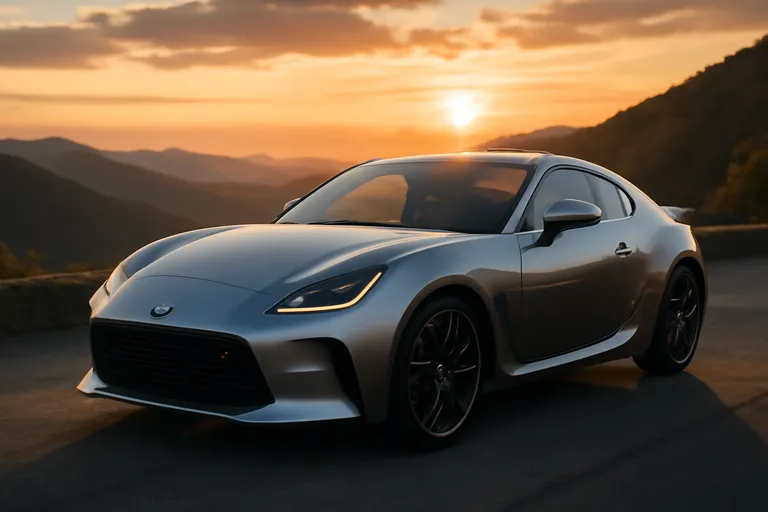 Спорткар Toyota GR GT на фоне горной дороги