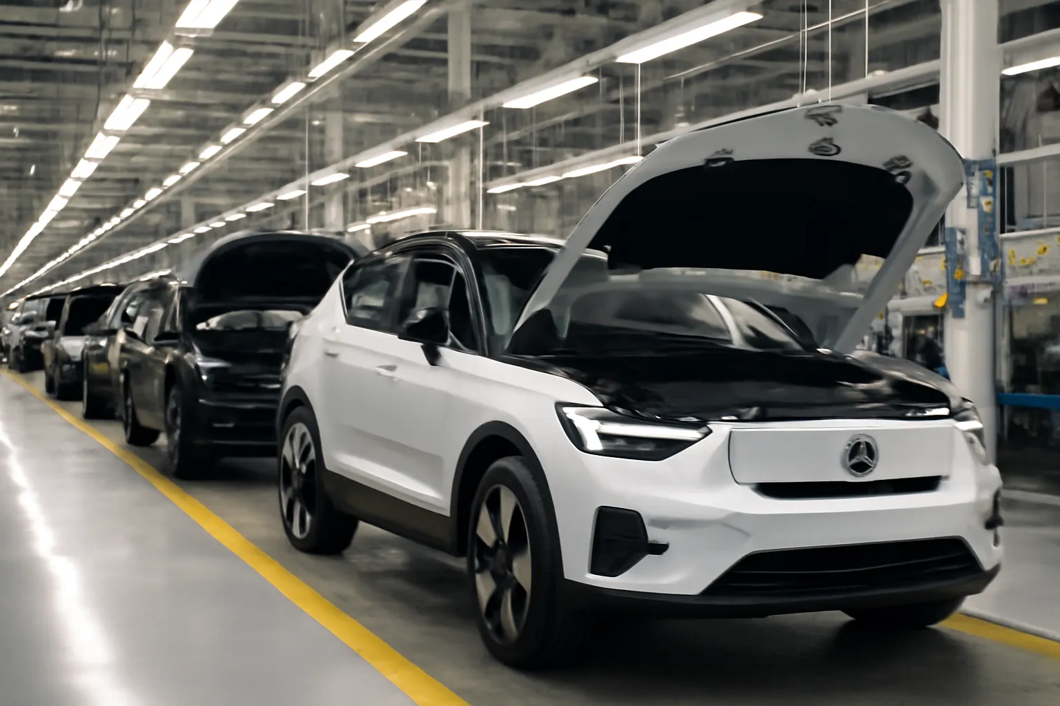 Сборка автомобилей на заводе Volvo в Европе