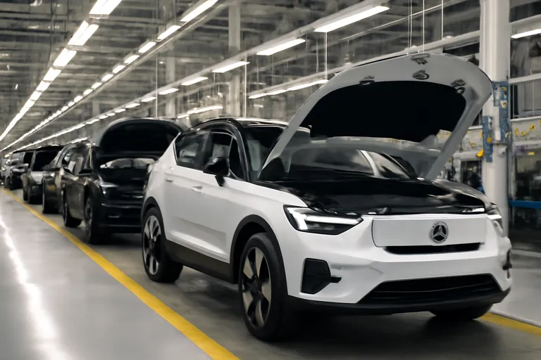 Сборка автомобилей на заводе Volvo в Европе