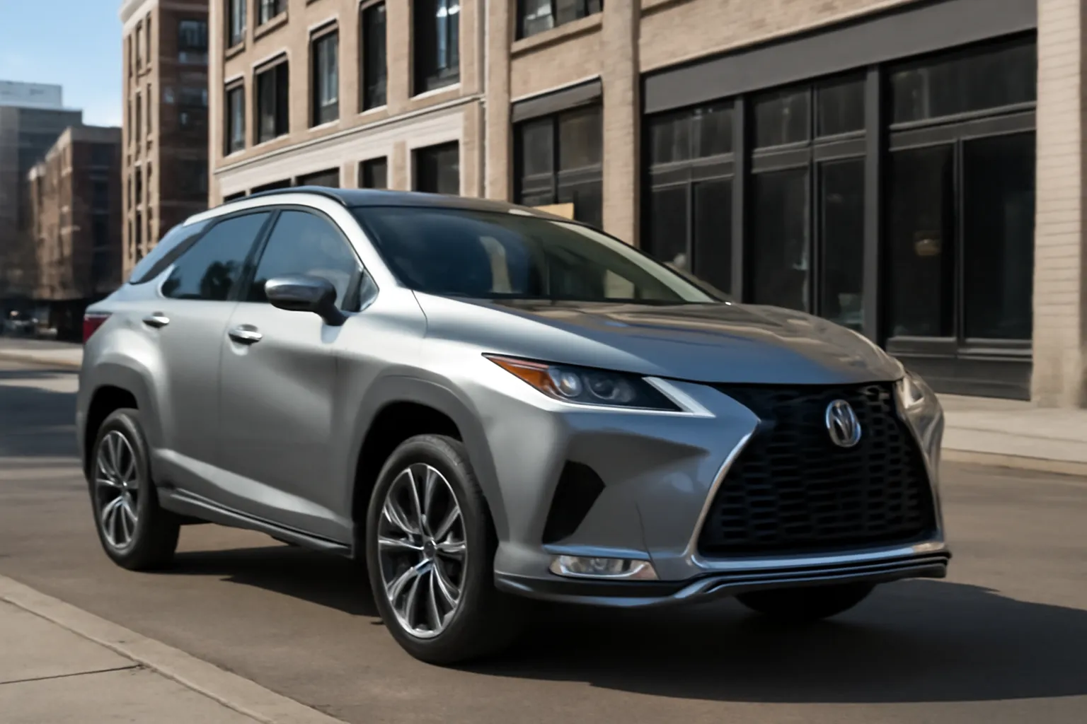 Lexus RX 300 на фоне городского пейзажа